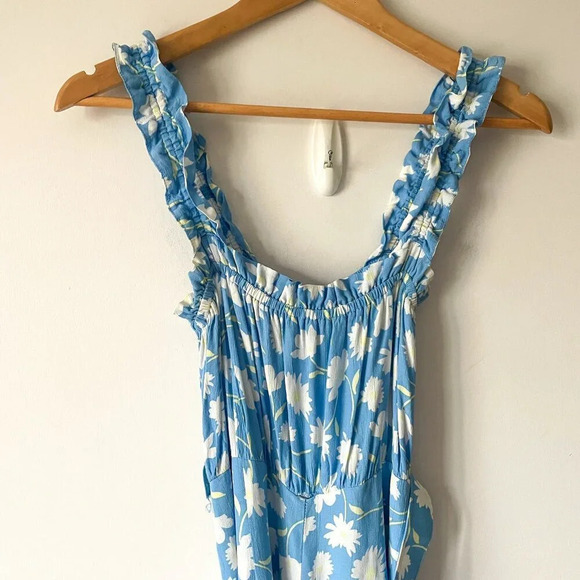 Faithfull the Brand Dolores Jumpsuit In Leyla  Floral Blue Print Size 4/Small - Picture 8 of 12